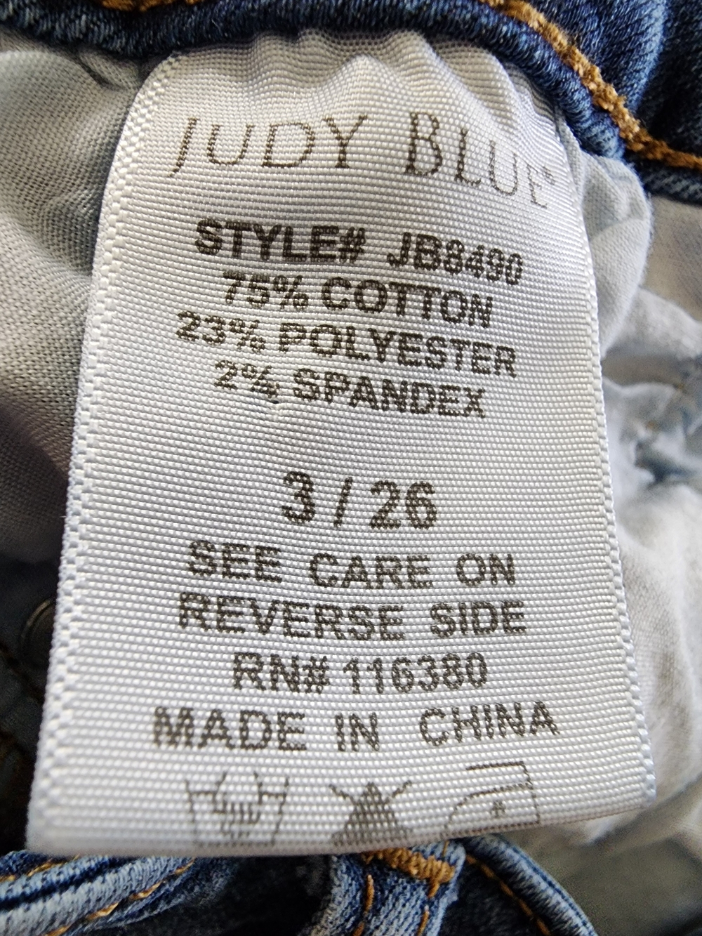 Judy Blue JB88380 Super Flare Jeans Raw Hem Pintuck Medium Wash 3/26 - Picture 14 of 16